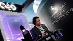 At the annual 2020 European Police Congress in Berlin, Germany,  NSO Group, the Israeli technology firm that sells Pegasus spyware, touts the firm's "shedding light on your darkest targets."